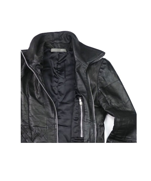 エカム 羊革メンズライダース EKAM フード付き 変形ライダース M 羊革