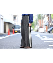 my beautiful landlet | My Beautiful Landlet ボアビッグラインパンツ green×charcoal(その他パンツ)