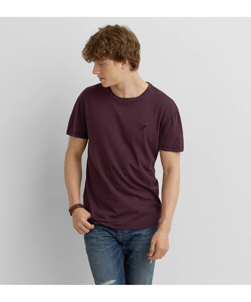 American Eagle(アメリカンイーグル)の「AEOレジェンドクルーネックTシャツ(Tシャツ/カットソー・メンズ・ブラックチェリー/アクア/ダスティセイジ/ライトピンク/オレンジエード/ウォッシュラピス/ディープシーダイブ・XS/S/M/L/XL/XXL/XXXL)」の3枚目の写真