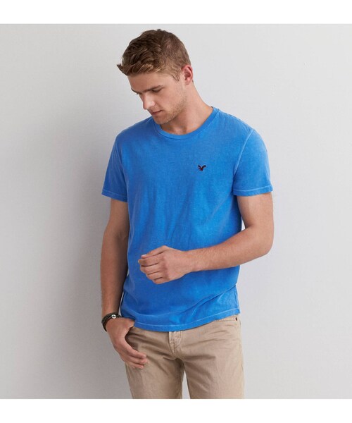 American Eagle(アメリカンイーグル)の「AEOレジェンドクルーネックTシャツ(Tシャツ/カットソー・メンズ・ブラックチェリー/アクア/ダスティセイジ/ライトピンク/オレンジエード/ウォッシュラピス/ディープシーダイブ・XS/S/M/L/XL/XXL/XXXL)」の6枚目の写真