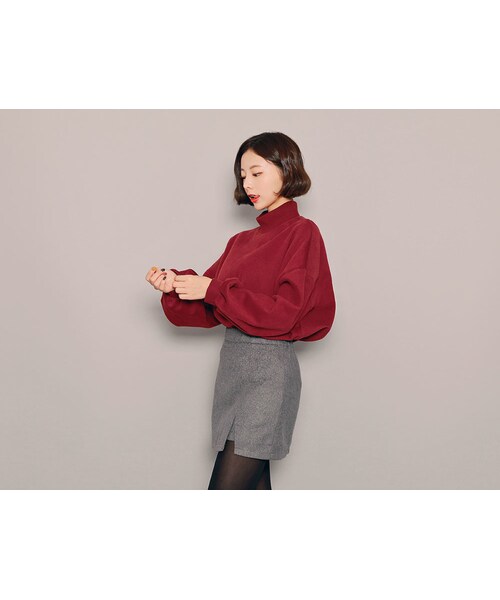 HOTPING(ホッピン)の「バルーンスリーブハイネックプルオーバー(その他トップス・レディース・ワイン/ブラック/ブルー・フリーサイズ(XS-XL))」の1枚目の写真