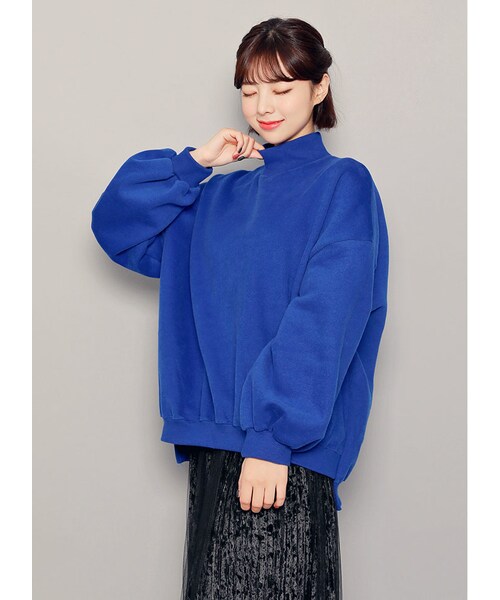 HOTPING(ホッピン)の「バルーンスリーブハイネックプルオーバー(その他トップス・レディース・ワイン/ブラック/ブルー・フリーサイズ(XS-XL))」の3枚目の写真