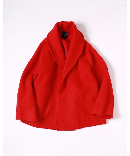 45R フェルトKNITカウチンBOLERO R刺繍 ガウン コート 青 sb7 45R フェルトKNITカウチンBOLERO R刺繍 ガウン コート 青 sb7