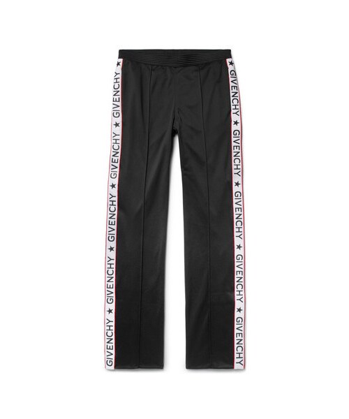 GIVENCHY(ジバンシイ)の「Givenchy Rubber-Appliquéd Fleece-Back Satin-Jersey Trousers(その他パンツ・メンズ・Black・XL/S/M/L)」の1枚目の写真