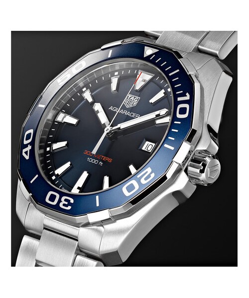 TAG Heuer(タグホイヤー)の「TAG Heuer Aquaracer 43mm Polished-Steel Watch(アナログ腕時計・メンズ・Silver・one size)」の3枚目の写真