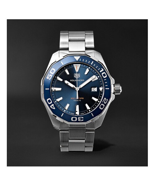 TAG Heuer(タグホイヤー)の「TAG Heuer Aquaracer 43mm Polished-Steel Watch(アナログ腕時計・メンズ・Silver・one size)」の1枚目の写真