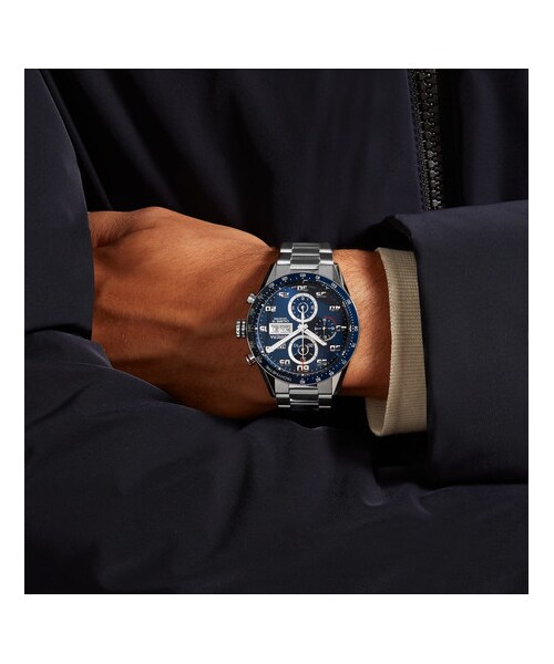 TAG Heuer（タグホイヤー）の「TAG Heuer Carrera Automatic Chronograph 43mm Polished-Steel Watch（アナログ腕時計・メンズ・Silver・one size）」の4枚目の写真