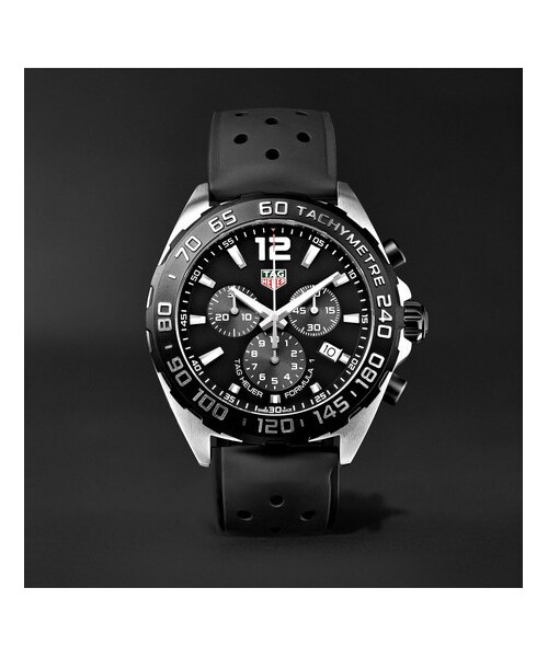 TAG Heuer(タグホイヤー)の「TAG Heuer Formula 1 Chronograph 43mm Stainless Steel And Rubber Watch(アナログ腕時計・メンズ・Black・one size)」の1枚目の写真