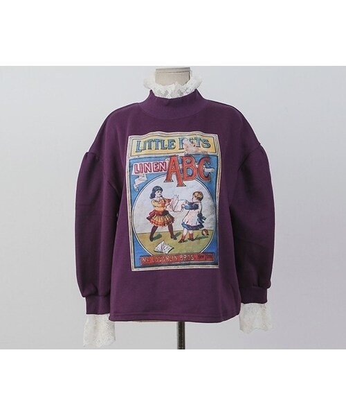 D&B By DABAGIRL（-）の「モックネックプリントレーススウェット（スウェット・レディース・ブラウン/ホワイト/パープル・FREE）」の3枚目の写真