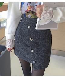 D&B By DABAGIRL | ハイウエストマルチボタンミニスカート(スカート)