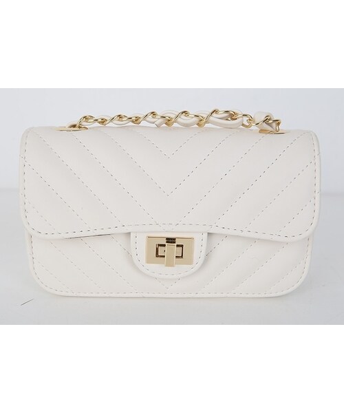 D&B By DABAGIRL（-）の「キルティングベロアチェーンショルダーバッグ（ショルダーバッグ・レディース・ブラウン/ホワイト/ピンク/シルバー・FREE）」の2枚目の写真