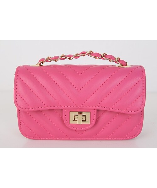 D&B By DABAGIRL（-）の「キルティングベロアチェーンショルダーバッグ（ショルダーバッグ・レディース・ブラウン/ホワイト/ピンク/シルバー・FREE）」の3枚目の写真