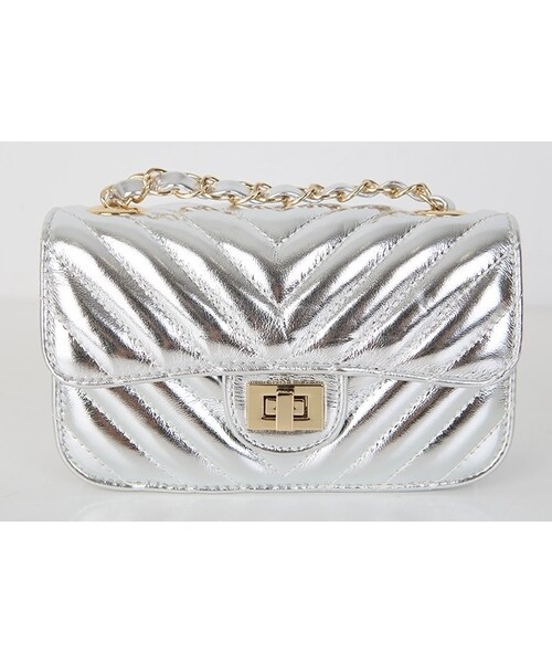 D&B By DABAGIRL（-）の「キルティングベロアチェーンショルダーバッグ（ショルダーバッグ・レディース・ブラウン/ホワイト/ピンク/シルバー・FREE）」の4枚目の写真