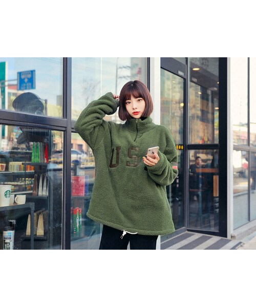 onit ウールボアハーフジップトップス 親子リンク】ハーフジップ