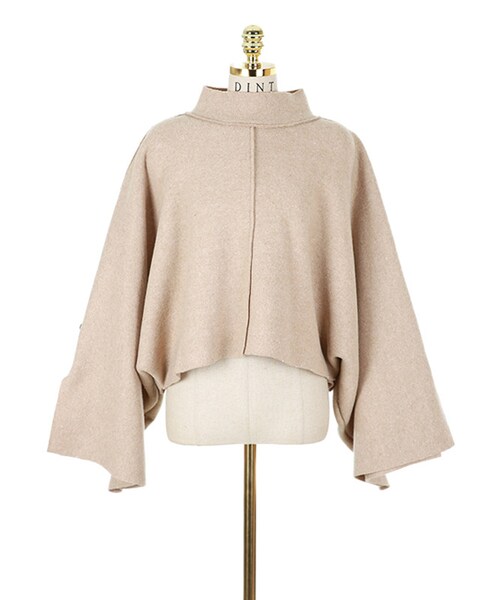 DINT（ディント）の「1メリーアウトラインウールニットトップ（ニット/セーター・レディース・Beige/Other・one(44~66size)）」の2枚目の写真