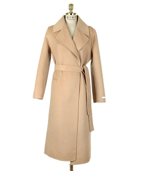 DINT（ディント）の「ディランデイリーハンドメイドコート（ベルトset）* HAND MADE *（その他アウター・レディース・Beige/Black・one(44~66size)）」の3枚目の写真