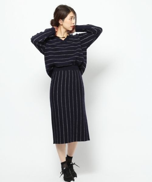 BARNYARDSTORM（バンヤードストーム）の「ストライプタイトスカート（スカート・グレー/ネイビー）」の12枚目の写真