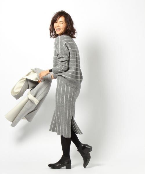 BARNYARDSTORM（バンヤードストーム）の「ストライプタイトスカート（スカート・グレー/ネイビー）」の5枚目の写真