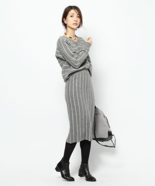 BARNYARDSTORM（バンヤードストーム）の「ストライプタイトスカート（スカート・グレー/ネイビー）」の8枚目の写真