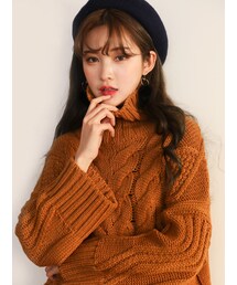 KORMARCH | オーバーサイズタートルネックケーブルニット(ニット/セーター)