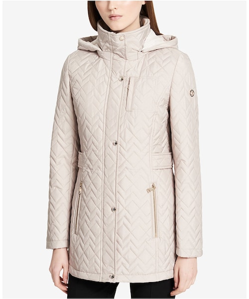 calvin klein petite hooded puffer coat