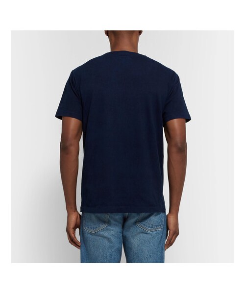 BLUE BLUE JAPAN（ブルーブルージャパン）の「Blue Blue Japan Printed Indigo-Dyed Cotton-Jersey T-Shirt（Tシャツ/カットソー・メンズ・Blue・XS/M/S/XL/L）」の3枚目の写真
