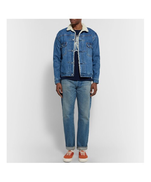 BLUE BLUE JAPAN（ブルーブルージャパン）の「Blue Blue Japan Printed Indigo-Dyed Cotton-Jersey T-Shirt（Tシャツ/カットソー・メンズ・Blue・XS/M/S/XL/L）」の4枚目の写真