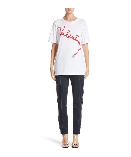 【VALENTINO】 リッププリント レディースTシャツ VALENTINO（ヴァレンティノ）の「Women's Valentino Lipstick