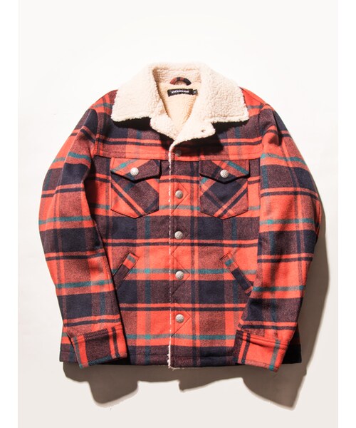 JACKROSE（ジャックローズ）の「ウールチェックボアランチコート