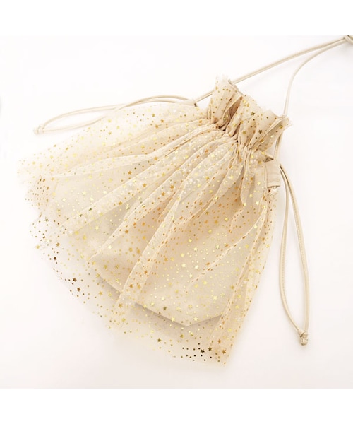 flower（フラワー）の「stars tulle bag ～ｽﾀｰｽﾞﾁｭｰﾙﾊﾞｯｸﾞ（ハンドバッグ・レディース・gray/ivory・onesize）」の2枚目の写真