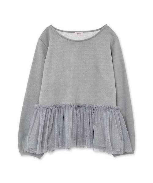 flower(フラワー)の「sweet suede top ~スウィートスエードトップ(Tシャツ/カットソー・レディース・gray/ivory・FREE)」の1枚目の写真