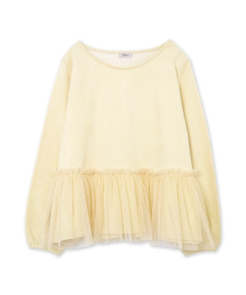 flower(フラワー)の「sweet suede top ~スウィートスエードトップ(Tシャツ/カットソー・レディース・gray/ivory・FREE)」の2枚目の写真