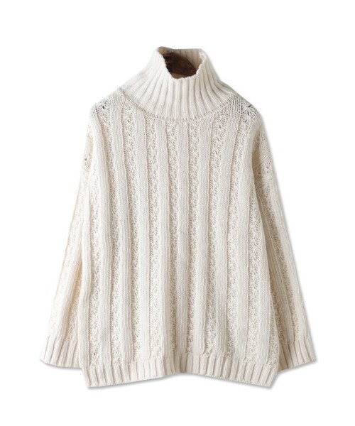 bodurine（ボドゥリネ）の「綺麗なケーブルニット*全3色*（ニット/セーター・レディース・그레이/화이트/브라운・one size）」の2枚目の写真