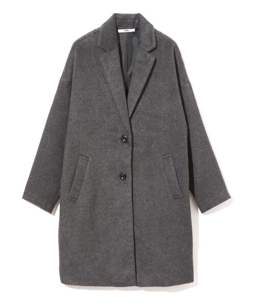 GRL（グレイル）の「ウールタッチルーズチェスターコート（チェスターコート・レディース・ブルー/ピンク/グレー/アイボリー/チャコール・S）」の4枚目の写真