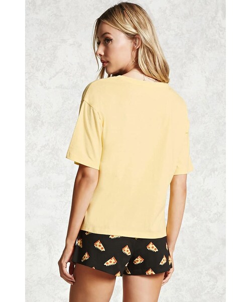 FOREVER 21（フォーエバー トゥエンティーワン）の「Pizza Partyパジャマセット（アンダーウェア・レディース・YELLOW/BLACK・XS/S/M/L）」の3枚目の写真