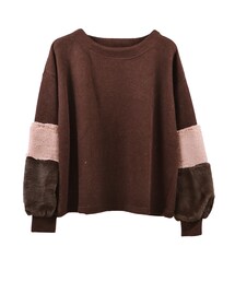 STYLEBLOCK | サカリバ起毛×フェイクファースリーブプルオーバー(Tシャツ/カットソー)