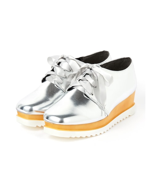 GRL（グレイル）の「厚底レースアップシューズ（その他シューズ・レディース・ブラック/シルバー・24.5）」の2枚目の写真