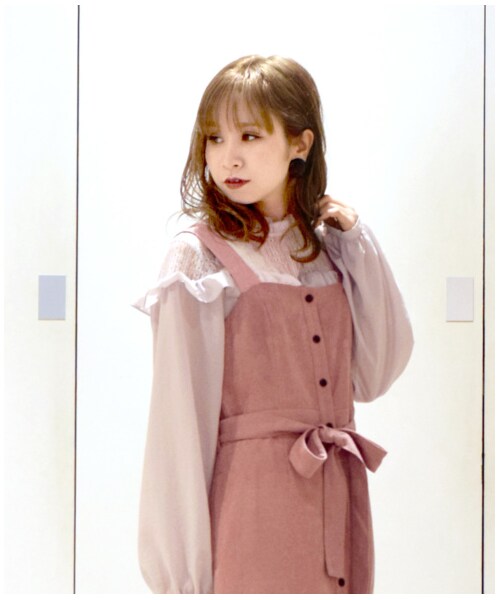 w closet（ダブルクローゼット）の「前開きナローワンピース（ワンピース/ドレス・レディース・ベージュ/キャメル/ピンク/ブラック・FREE）」の11枚目の写真