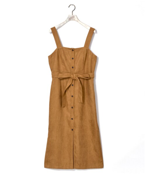 w closet（ダブルクローゼット）の「前開きナローワンピース（ワンピース/ドレス・レディース・ベージュ/キャメル/ピンク/ブラック・FREE）」の2枚目の写真