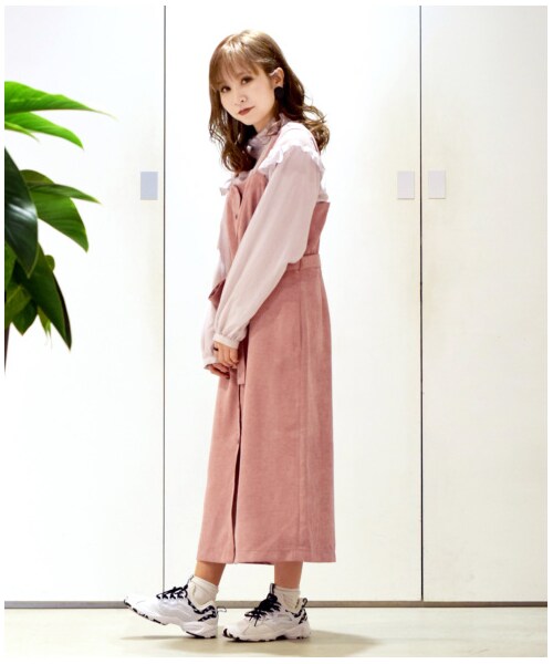 w closet（ダブルクローゼット）の「前開きナローワンピース（ワンピース/ドレス・レディース・ベージュ/キャメル/ピンク/ブラック・FREE）」の10枚目の写真