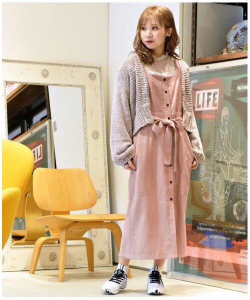 w closet（ダブルクローゼット）の「前開きナローワンピース（ワンピース/ドレス・レディース・ベージュ/キャメル/ピンク/ブラック・FREE）」の13枚目の写真