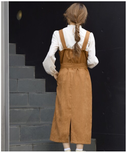 w closet（ダブルクローゼット）の「前開きナローワンピース（ワンピース/ドレス・レディース・ベージュ/キャメル/ピンク/ブラック・FREE）」の8枚目の写真