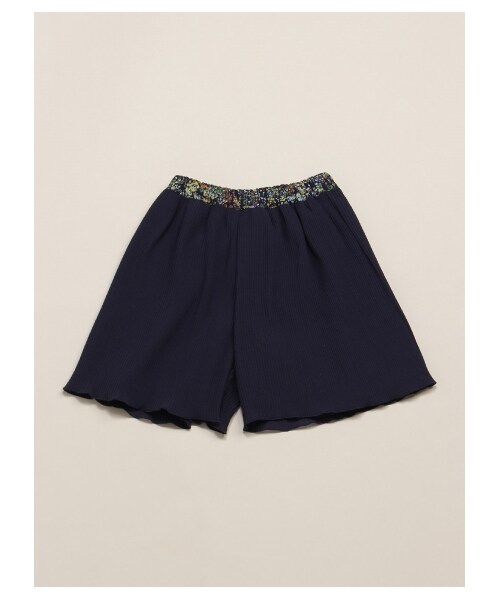 HAKKA KIDS（ハッカキッズ）の「プリーツシフォンキュロット（パンツ・レディース・ネイビー/カーキ・100/110/120）」の3枚目の写真