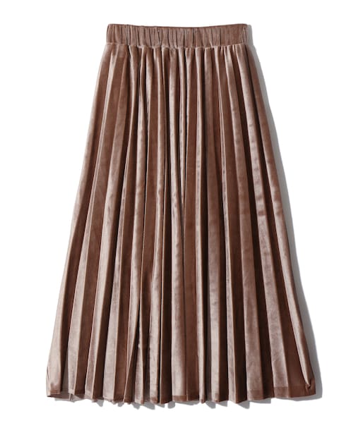 GRL（グレイル）の「プリーツベロアスカート（スカート・レディース・グレージュ/ブラック/ピンク・M）」の3枚目の写真