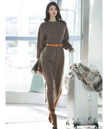 DINT | デブラーサイドスリットレムスウルワンピース(ドレス)