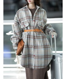 DINT | キャピトルターンチェックシャツワンピース（アウターとして着用可能）(シャツ/ブラウス)