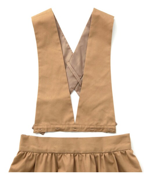 w closet（ダブルクローゼット）の「コットンツイルサロペットスカート（スカート・レディース・Dベージュ/ブラック・FREE）」の18枚目の写真