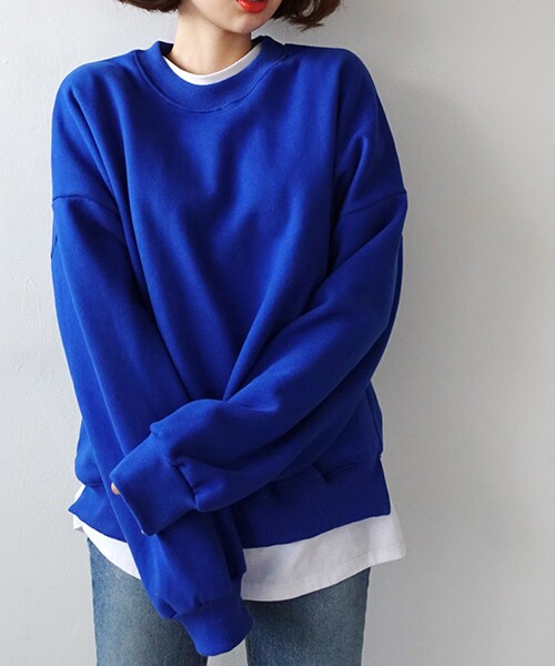 DHOLIC（ディーホリック）の「裏起毛サイドスリットスウェット（スウェット・レディース・ピンク/ホワイト/イエロー/グリーン/ブルー/オレンジ/ブラック/グレー・FREE）」の6枚目の写真