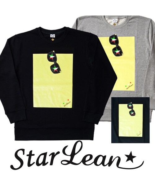 StarLean(スターリアン)の「スターリアン【公式】スウェット トレーナー 長袖 シンプル 黒 白 グレー おしゃれ トップス 人気 男女兼用 大きめ 秋 冬 サングラスプリントスウェット(イタリア)(スウェット・レディース・ブラック/グレー・L/M/S/XL)」の2枚目の写真