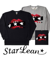 StarLean | スターリアン【公式】スウェット トレーナー 長袖 黒白 グレー シンプル 大人カジュアル モード メンズレディース お揃い 秋 冬 LIPプリントスウェット(スウェット)